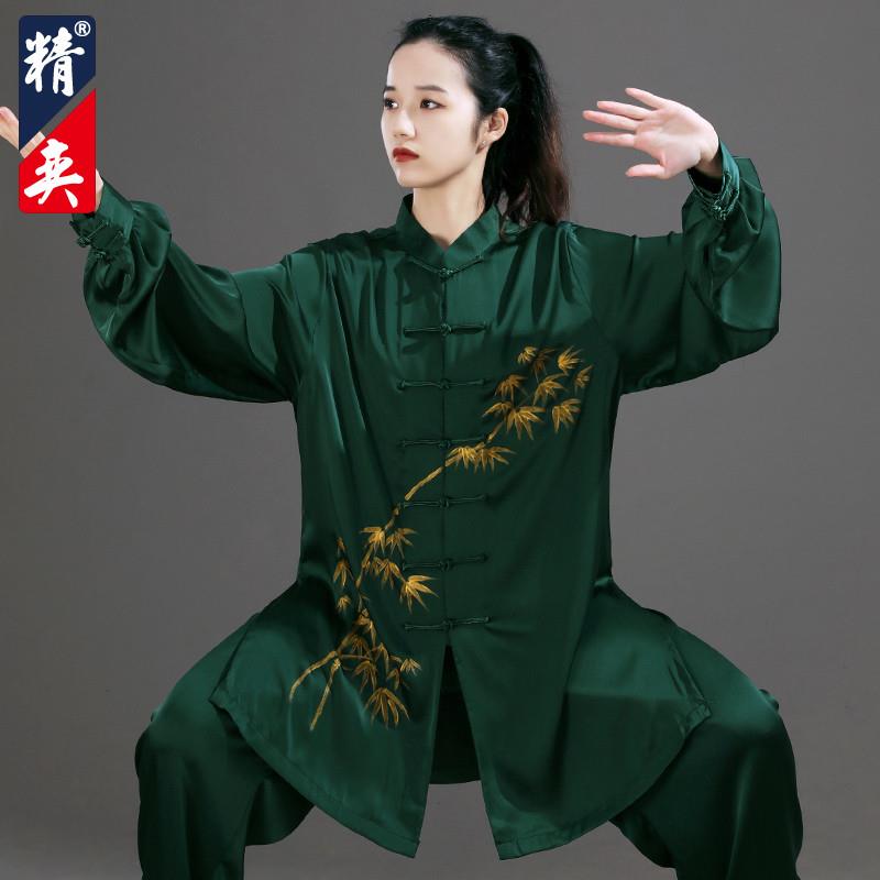太极服女新款高端手绘金竹