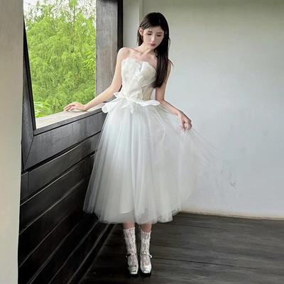 小个子轻婚纱抹胸超仙公主