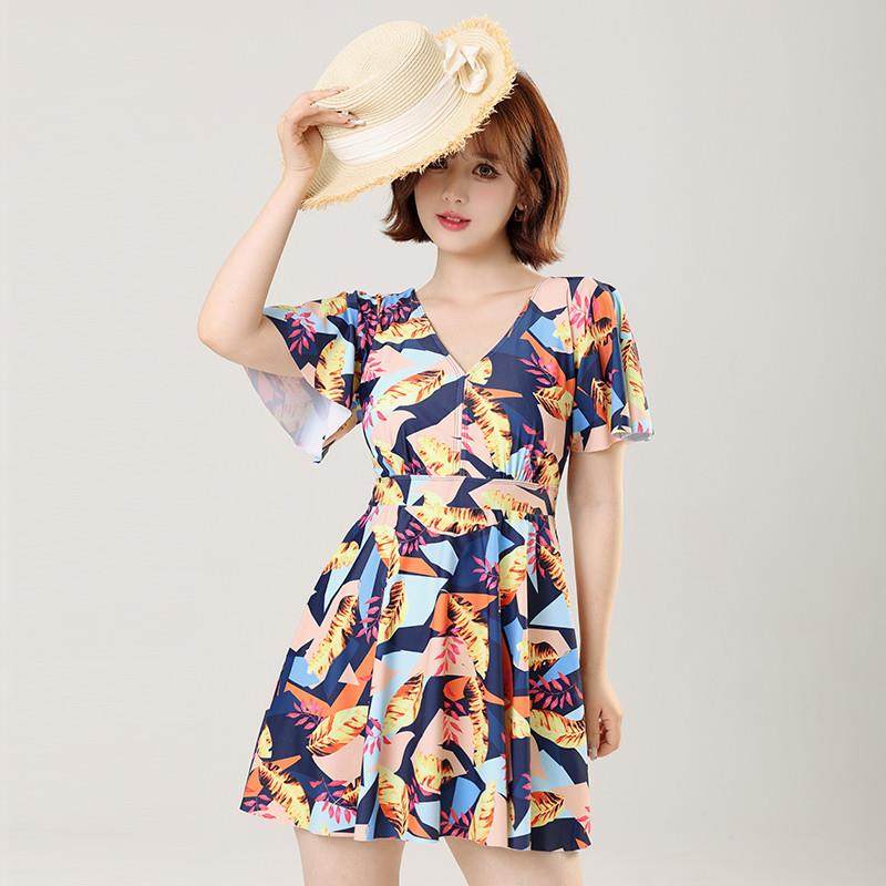 泳衣女士温泉大码200斤连体遮肚显瘦宽松泳装250斤加肥加大300斤