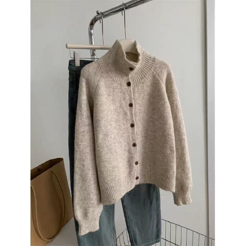 高级感超好看高领毛衣外套
