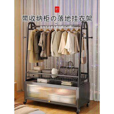 日本衣架卧室落地家用挂衣架晾衣室内衣服架子杆加粗加厚超强承重