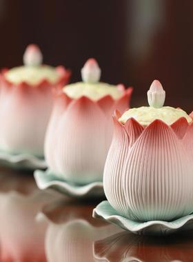 供水杯观音陶瓷杯圣水净水杯八吉祥财神供杯七供用品七水八供杯