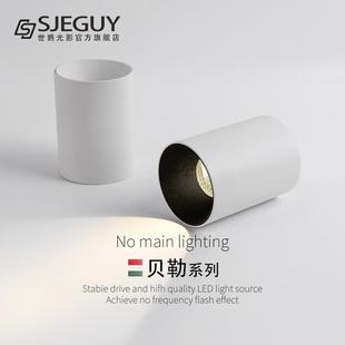 筒灯防眩光吸顶式 led明装 简约客厅无主灯过道办公商用免开孔射灯