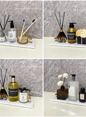 样板房卫生间浴室摆件大理石托盘洗漱沐浴用品香薰组合套装软装饰