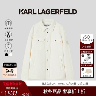 轻奢外套男士 KARL 新款 棉服轻便保暖2025秋季 LAGERFELD小翻领短款