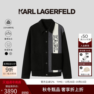 25秋季 100%绵羊毛 新品 短款 KARL 大衣男士 LAGERFELD卡尔拉格斐