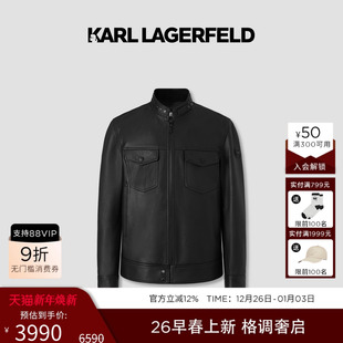 羊皮革羽绒内胆可拆皮衣2026年春新品 90%鹅绒 LAGERFELD KARL