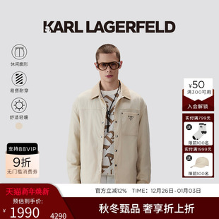 老佛爷男装 KARL 新品 棉服25秋季 LAGERFELD卡尔拉格斐翻领按扣短款