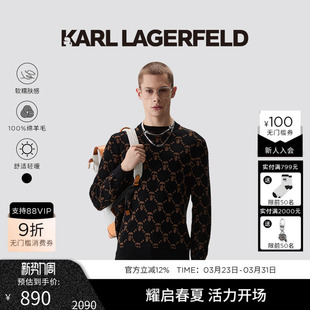 25秋新品 KARL 复古提花羊毛衫 100%绵羊毛 卡尔拉格斐 LAGERFELD