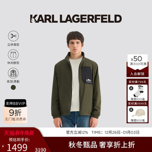 卡尔拉格斐老佛爷男装 新款 LAGERFELD休闲立飞行领夹克25秋季 KARL