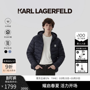 连帽短款 90%鸭绒 羽绒服25秋季 新款 KARL 老佛爷男装 LAGERFELD