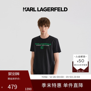 简约老佛爷男装 T恤经典 LAGERFELD卡尔2025KARL刺绣棉质短袖 KARL