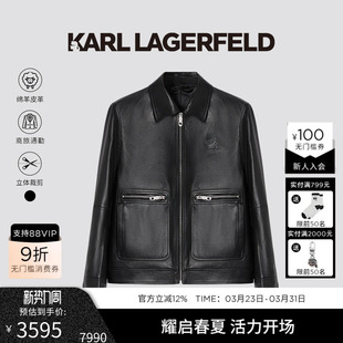皮夹克老佛爷男装 新款 LAGERFELD卡尔拉格斐2025春季 KARL