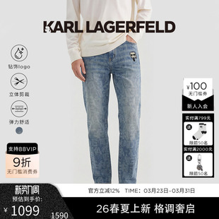 复古老佛爷潮牌男装 KARL 满印LOGO长裤 新牛仔裤 LAGERFELD26年春季