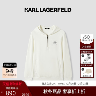 棉半拉链无帽卫衣25秋冬新品 商场同款 老佛爷男 LAGERFELD KARL