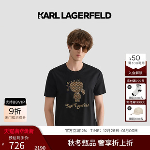 T恤商务休闲设计老佛爷男装 KARL 亲肤钉珠短袖 纯棉 LAGERFELD