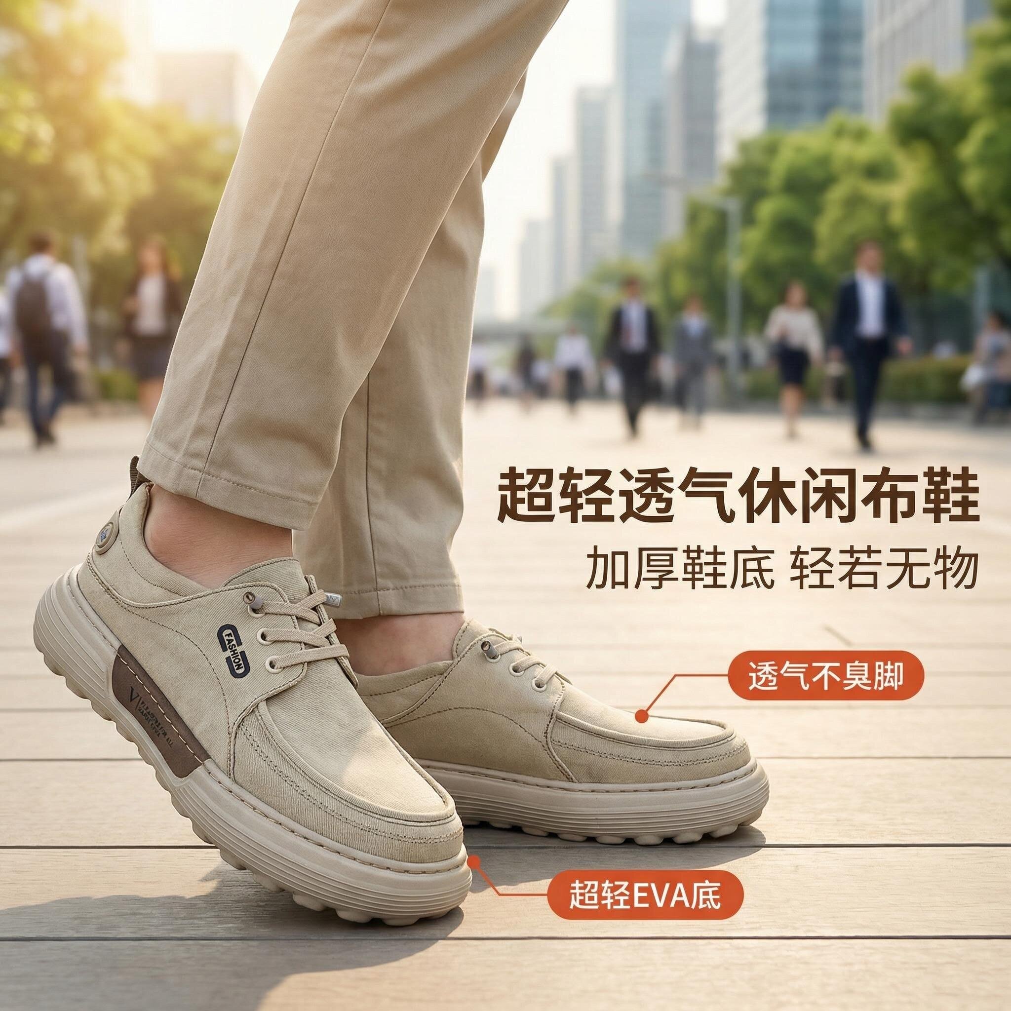 唐牌老北京布鞋男士款2026新款一脚蹬高端休闲透气防滑轻软底正牌