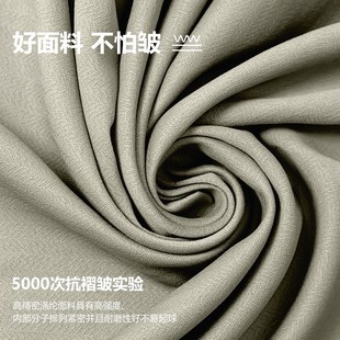 卧室窗帘全遮光家用房间奶油风全遮光客厅轻奢免打孔伸缩杆飘窗帘