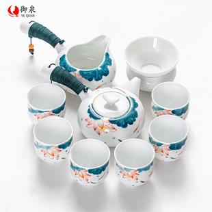 2024新款 御泉功夫茶具套装 家用客厅陶瓷侧把茶壶茶杯轻奢高端送礼
