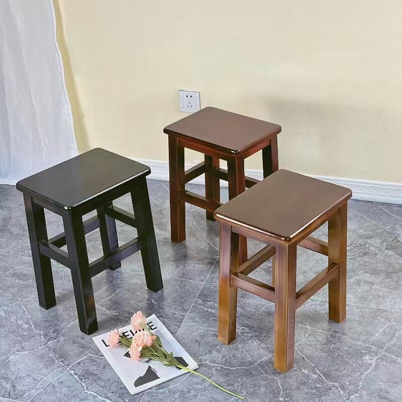全实木凳子方凳餐饮凳学生木凳商用凳饭店凳加固木凳原木凳子家用