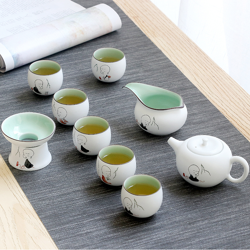 陶瓷功夫茶具盖碗茶杯茶壶整套办公室客厅家用简约现代泡茶器套装