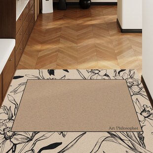 丝圈入户门垫进门地垫奶油法式大门口门外防滑脚垫可裁剪玄关地毯