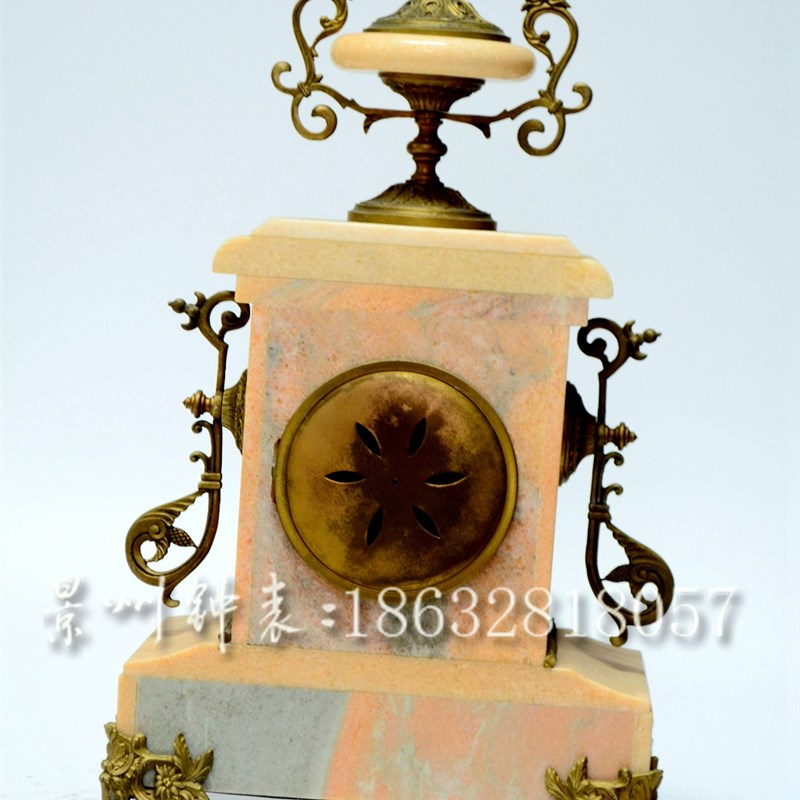 钟表 天然大理石座钟 机械上弦台钟 古典钟表 欧式 西洋 博览馆钟