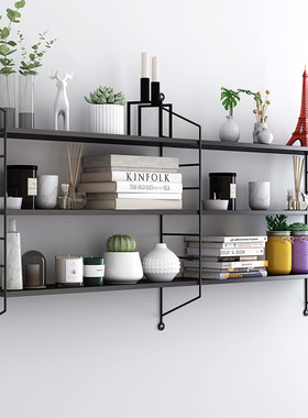 墙上置物架壁挂书架免打孔客厅房间墙面装饰书房一字板卧室挂墙架