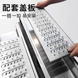 304不锈钢地沟排水沟U型槽盖板成品厨房饭店院落明沟格栅下水道