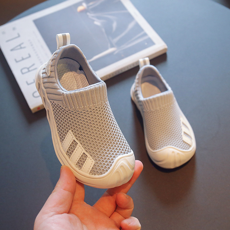 男童鞋秋款儿童布鞋网面透气幼儿园室内鞋女孩一脚蹬男孩运动鞋软