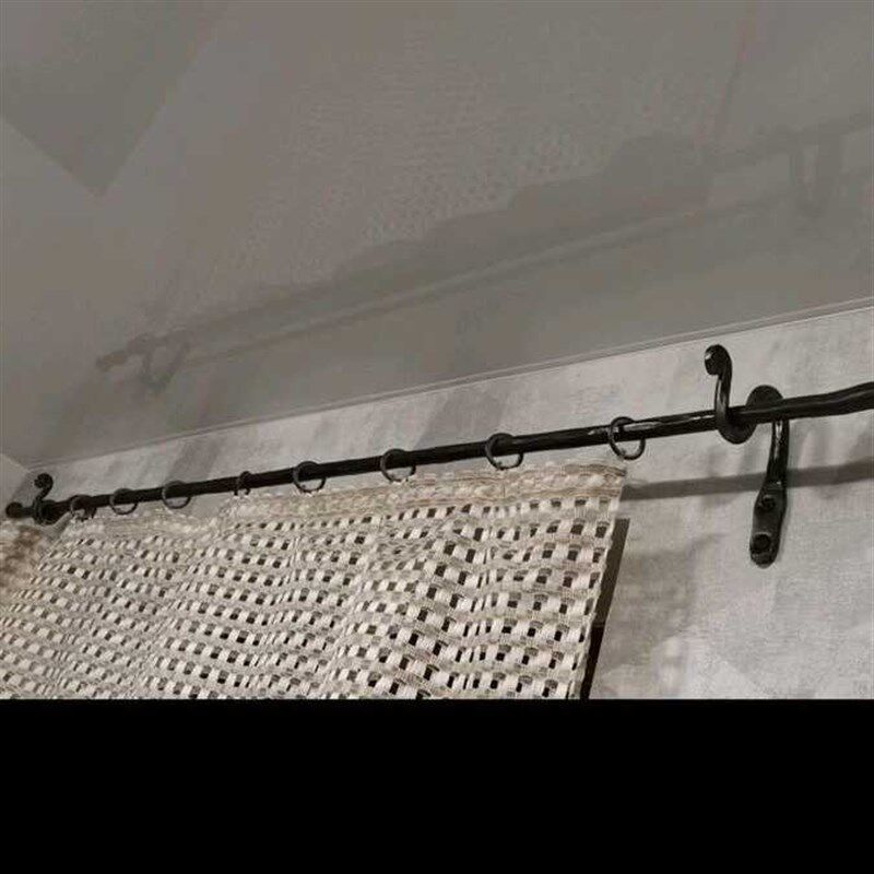 手动锻打铁艺窗帘杆 窗帘挂钩尺寸可定制