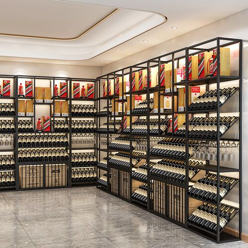 酒庄欧式铁艺酒架酒吧落地酒柜葡萄酒红酒K收纳展示架置物架酒杯