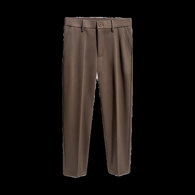 高级垂感小西裤男加绒九分裤男秋冬季潮流直筒男士长裤休闲轻熟风