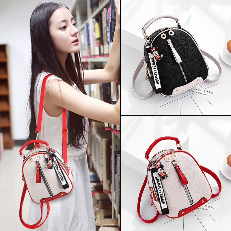 双肩背包包女士韩版2024新款单肩小背包斜挎时尚网红学院风大学生