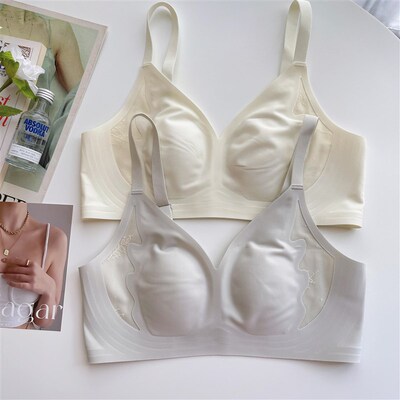 翅膀型超薄兔耳朵杯大胸显小内衣女无痕无钢圈软支撑防下垂文胸