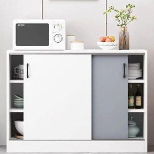 定制超薄餐边柜20CM极窄柜子推拉门靠墙碗柜小尺寸V移门式厨房边