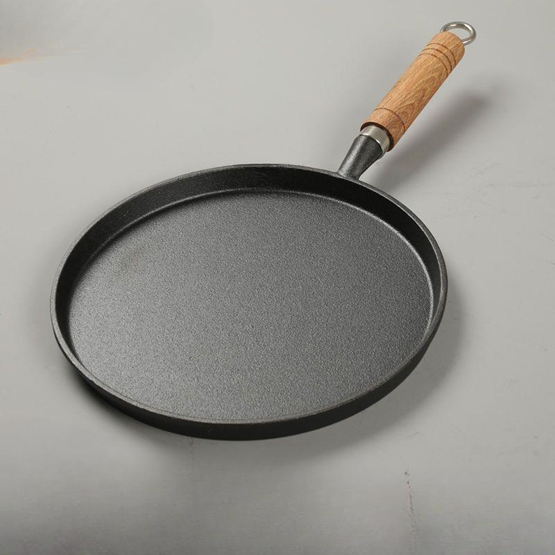 铸铁平底煎锅不粘烙饼锅煎蛋煎饺煎牛排锅摊煎饼果子锅电磁炉炒锅