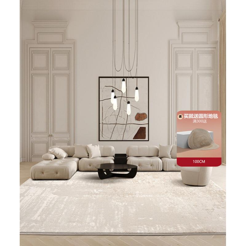 地毯客厅茶几毯2025新款现代简约地垫高级感防水法式轻奢混纺暖色