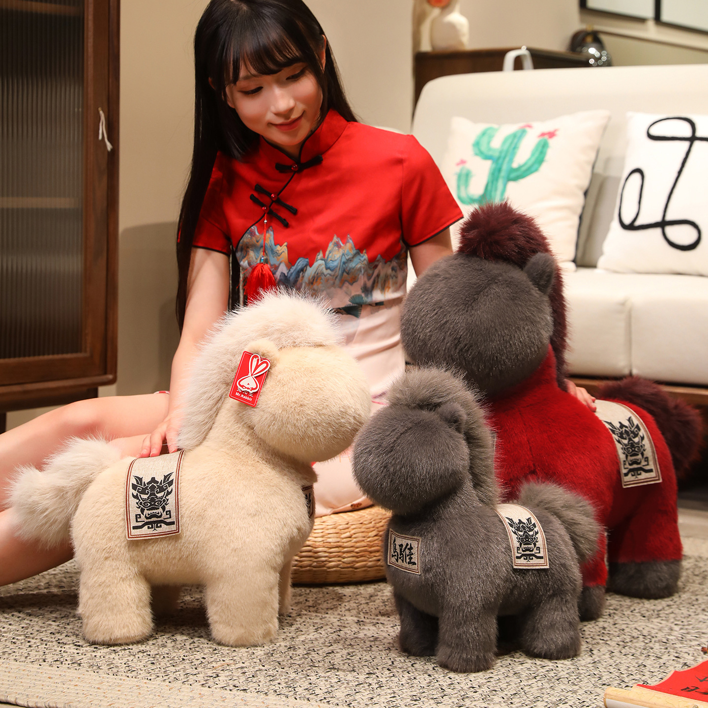 公司年会礼品圣诞装饰摆件2026马年吉祥物生日礼物毛绒玩具马玩偶