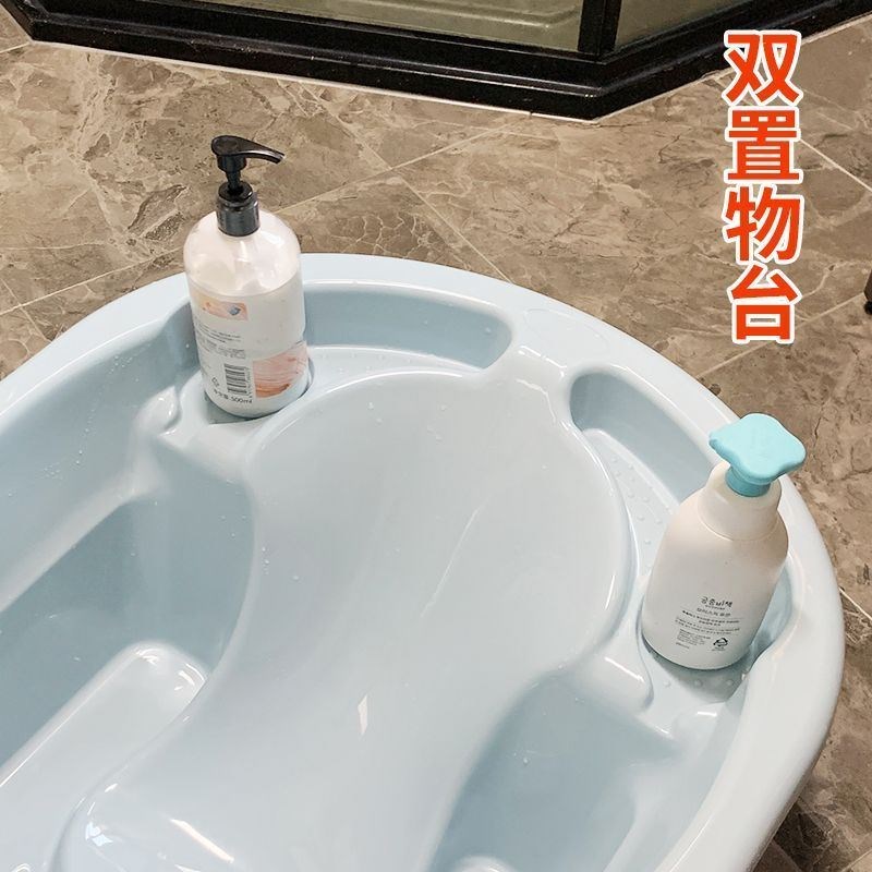 儿童洗澡浴盆婴儿洗澡盆宝宝可躺可坐两用泡澡盆加厚卡通沐浴盆