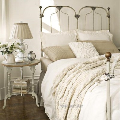 法式乡村田园公主床阿伦铁艺床1.5米1.8米单人双人床梅伍德铁架床