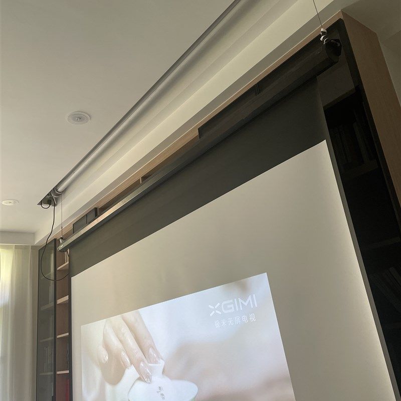 150寸电动投影幕二次升降架  自动E遥控投影幕布升降机 银幕升降