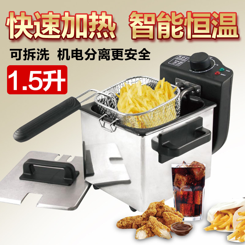 裕源电炸炉电油炸锅家用迷你小油炸机恒温炸薯条机V热油锅炸锅炸