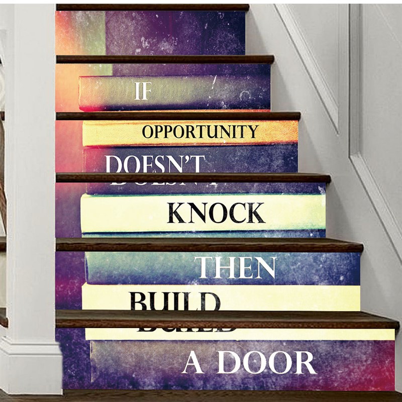 6步台阶楼梯地板贴纸英文字母自粘防滑遮丑美化装饰家居防水墙贴