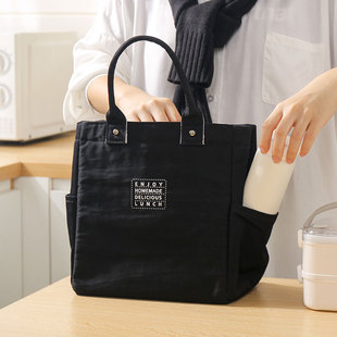 带水杯位保温饭盒袋拉链手提加厚防水铝箔午餐便当包W上班族带饭