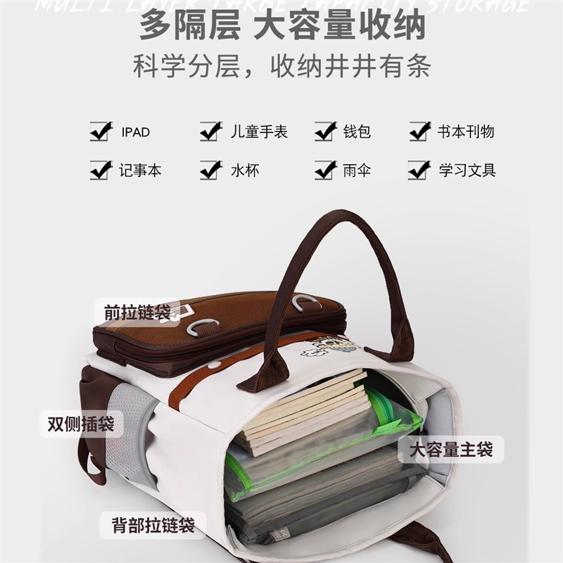 小学生补习手提袋可双肩背儿童补课包校园作业小书包拎书袋收纳袋