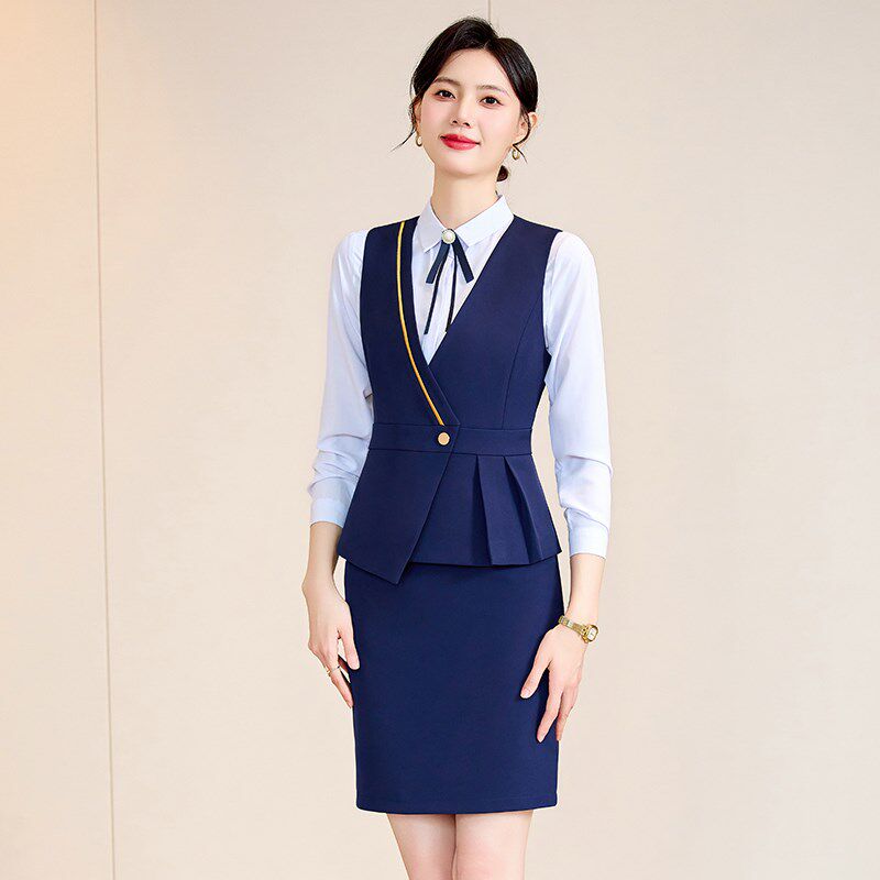 马甲职业套装女美容院坎肩ktv影D院金店前台服务员马夹制服工作服