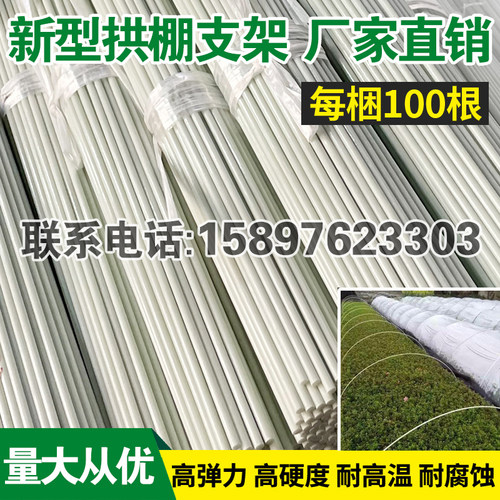 100根小拱棚支架拱杆竿大棚内棚套棚骨架玻璃纤维杆地膜园艺农用