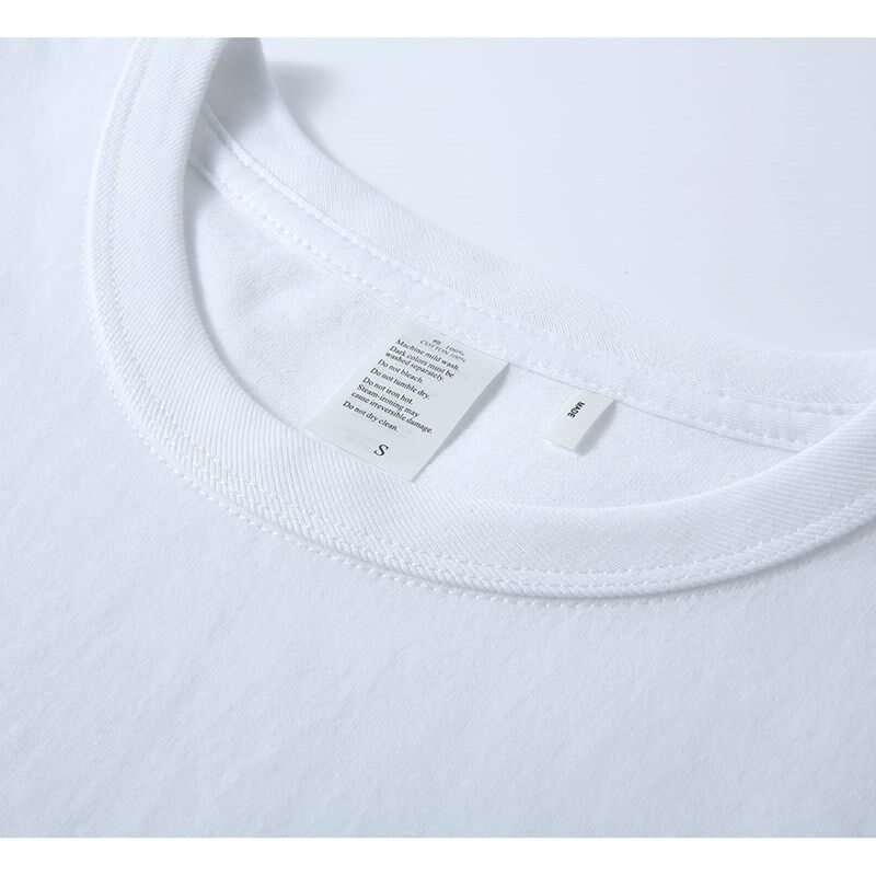 高级感春季重磅300克碳素磨毛圆领白色长袖T恤打底衫男女青年