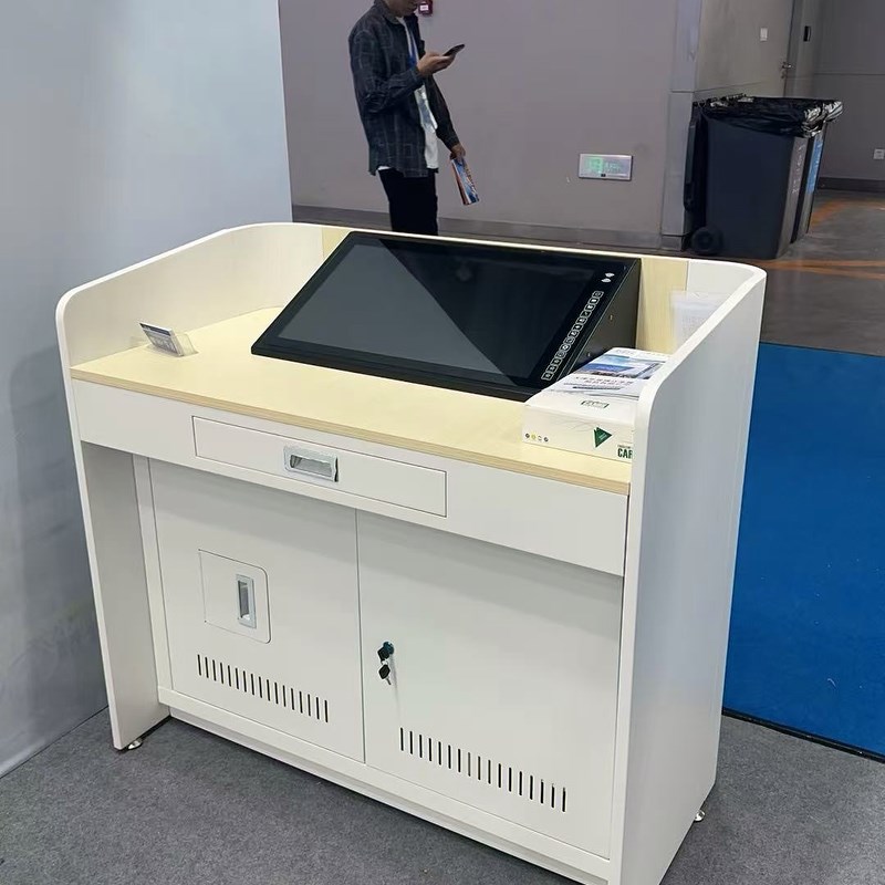 智慧讲台多媒h体讲台学校教师讲桌钢制多功能翻转电脑教室讲台桌